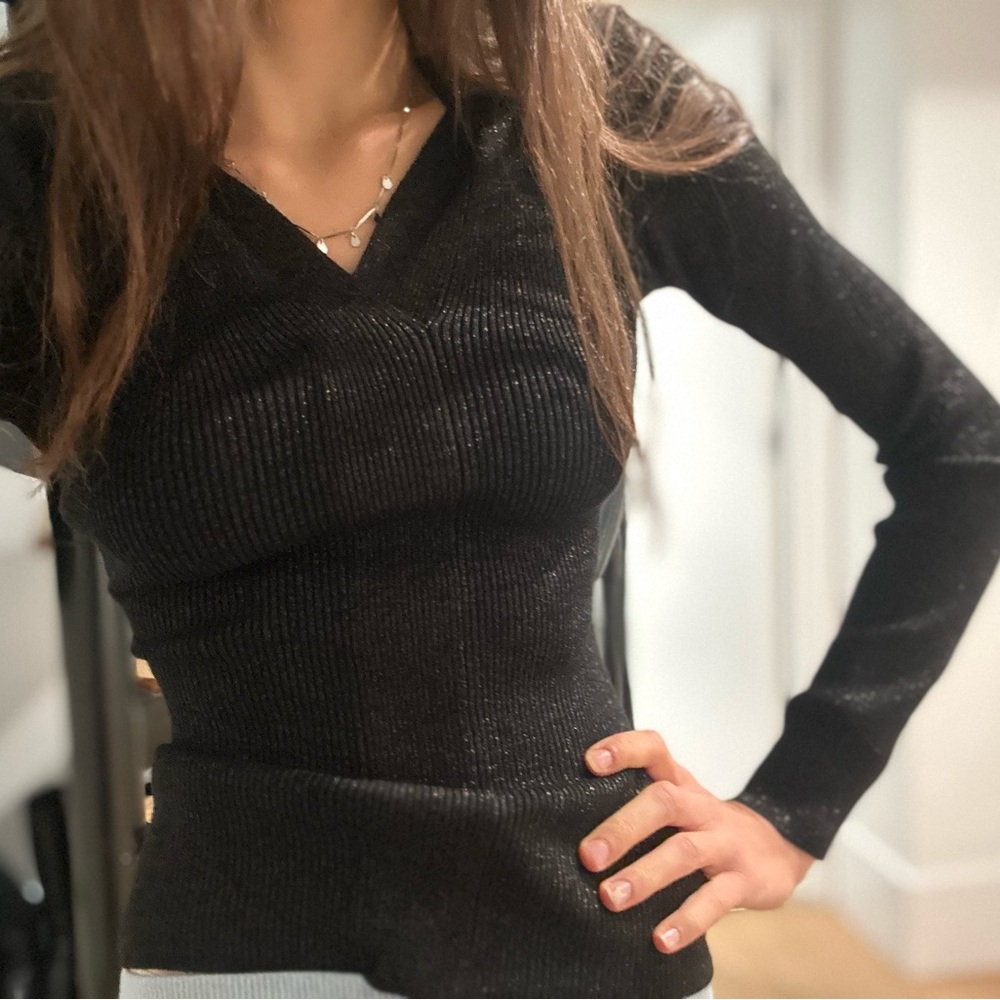 All Saints Fitted Shimmery Party Top